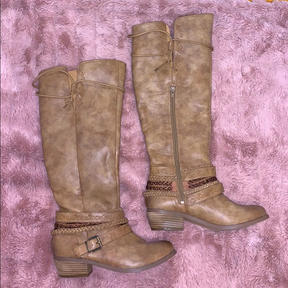 Tall western leather boots